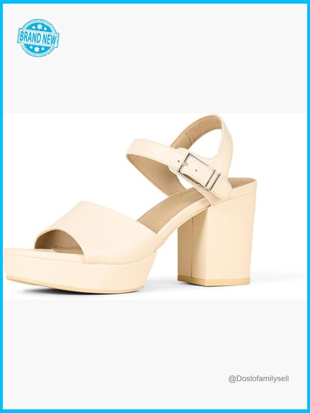 Platform Block Heel Sandals Chunky Heel Adjustable Strap Memory Foam Comfort